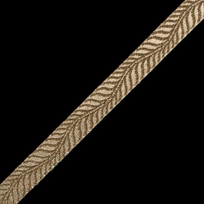 Gold Metallic Jacquard Ribbon - 0.5" Detail