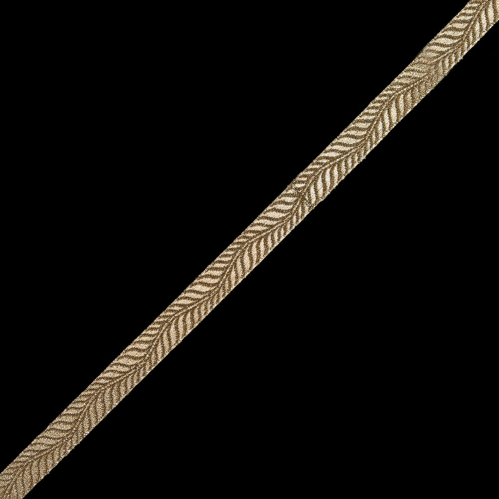 Gold Metallic Jacquard Ribbon - 0.5"
