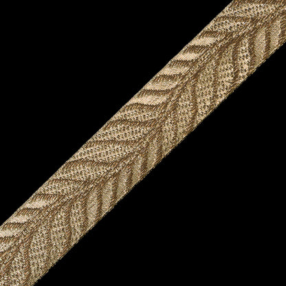 Gold Metallic Jacquard Ribbon - 1" Detail