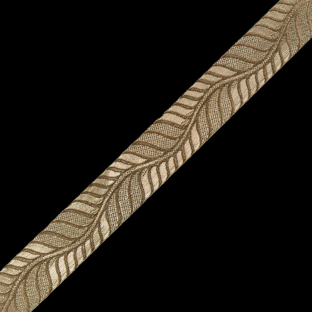 Gold Metallic Jacquard Ribbon - 1.5"