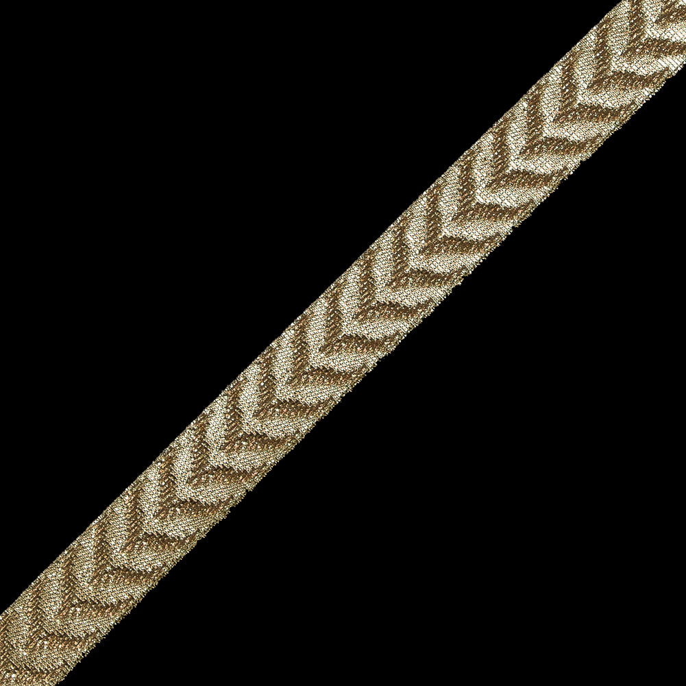 Metallic Gold Jacquard Ribbon - 0.5" Detail
