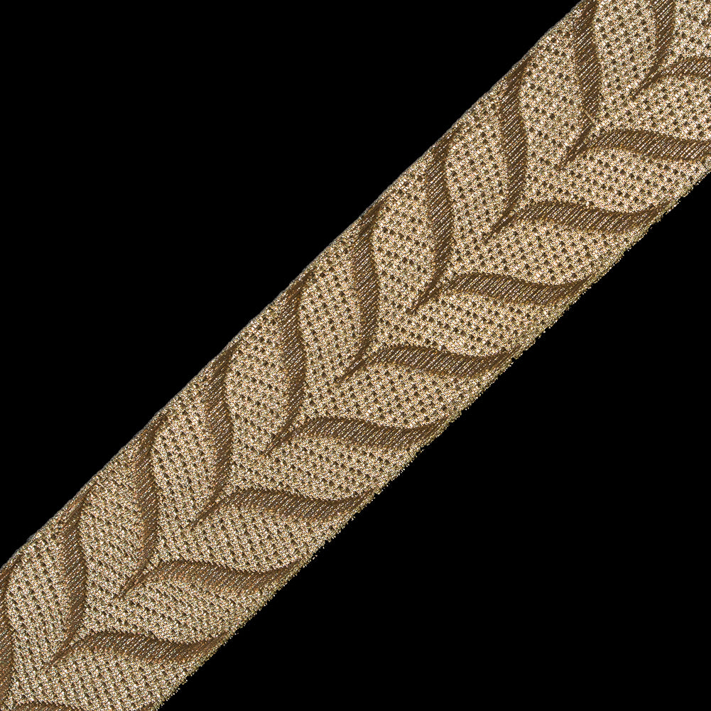 Metallic Gold Jacquard Ribbon - 1.5" Detail