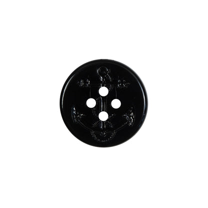 Black Plastic Anchor 4-Hole Button - 28L/18mm