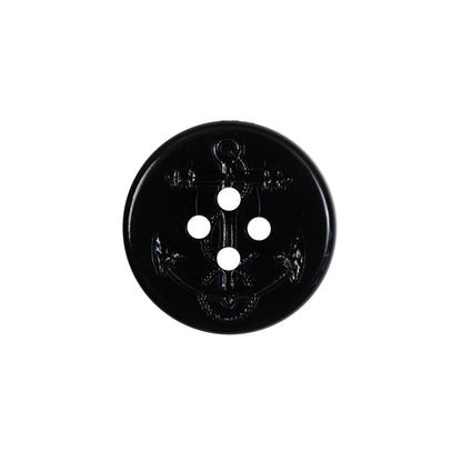 Black Plastic Anchor 4-Hole Button - 32L/20mm