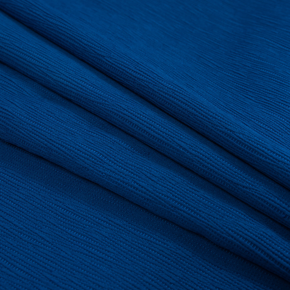 Cobalt Blue Tactile Stretch Polyester Woven Folded