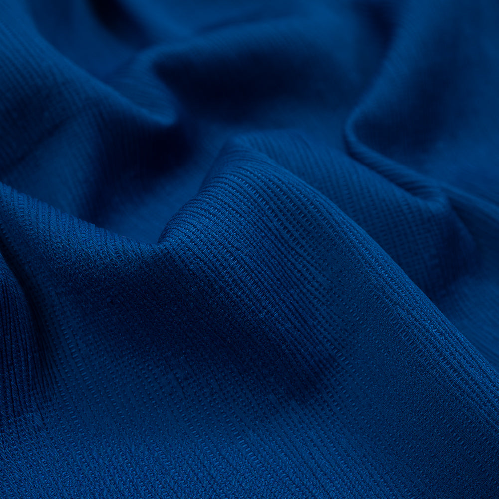Cobalt Blue Tactile Stretch Polyester Woven Detail