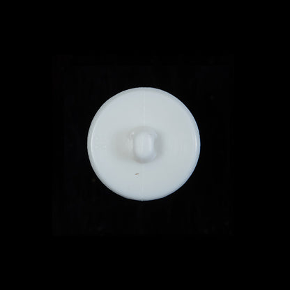 Italian White Beveled Shank Back Button - 24L/15mm Detail