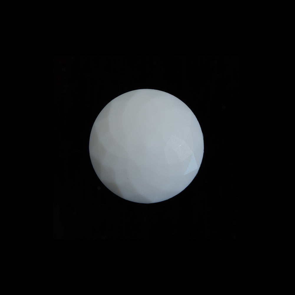 Italian White Beveled Shank Back Button - 24L/15mm