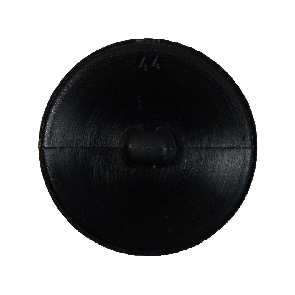 Italian Black Beveled Shank Back Button - 44L/28mm Detail