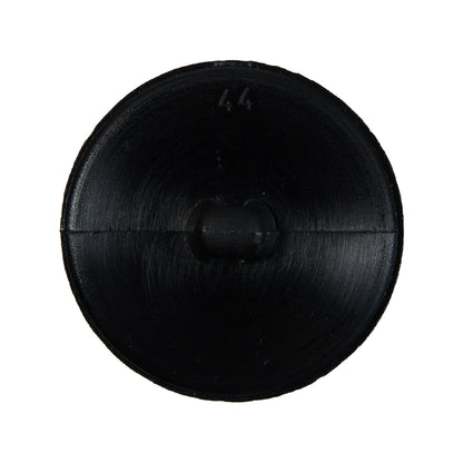 Italian Black Beveled Shank Back Button - 44L/28mm Detail