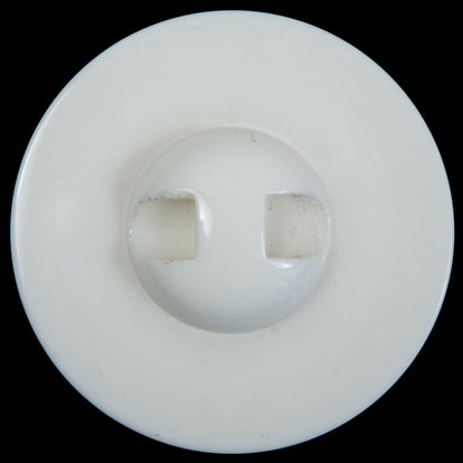 White Domed Plastic Self Shank Button - 70L/44.5mm Detail