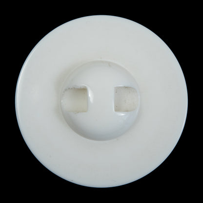 White Domed Plastic Self Shank Button - 60L/38mm Detail