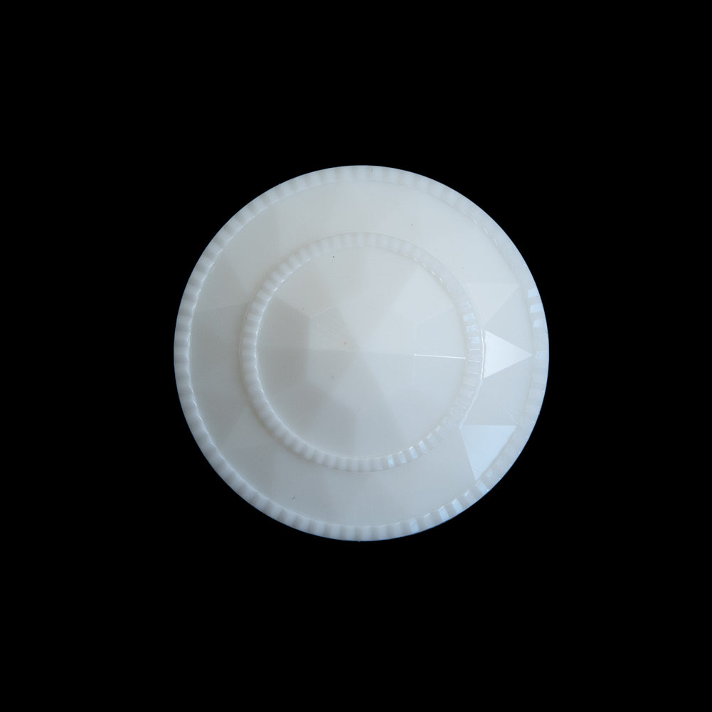 Italian White Beveled Shank Back Button - 36L/23mm