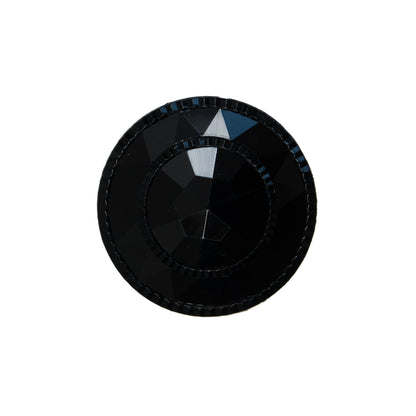 Italian Black Beveled Shank Back Button - 36L/23mm