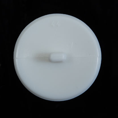 Italian White Beveled Shank Back Button - 44L/28mm Detail