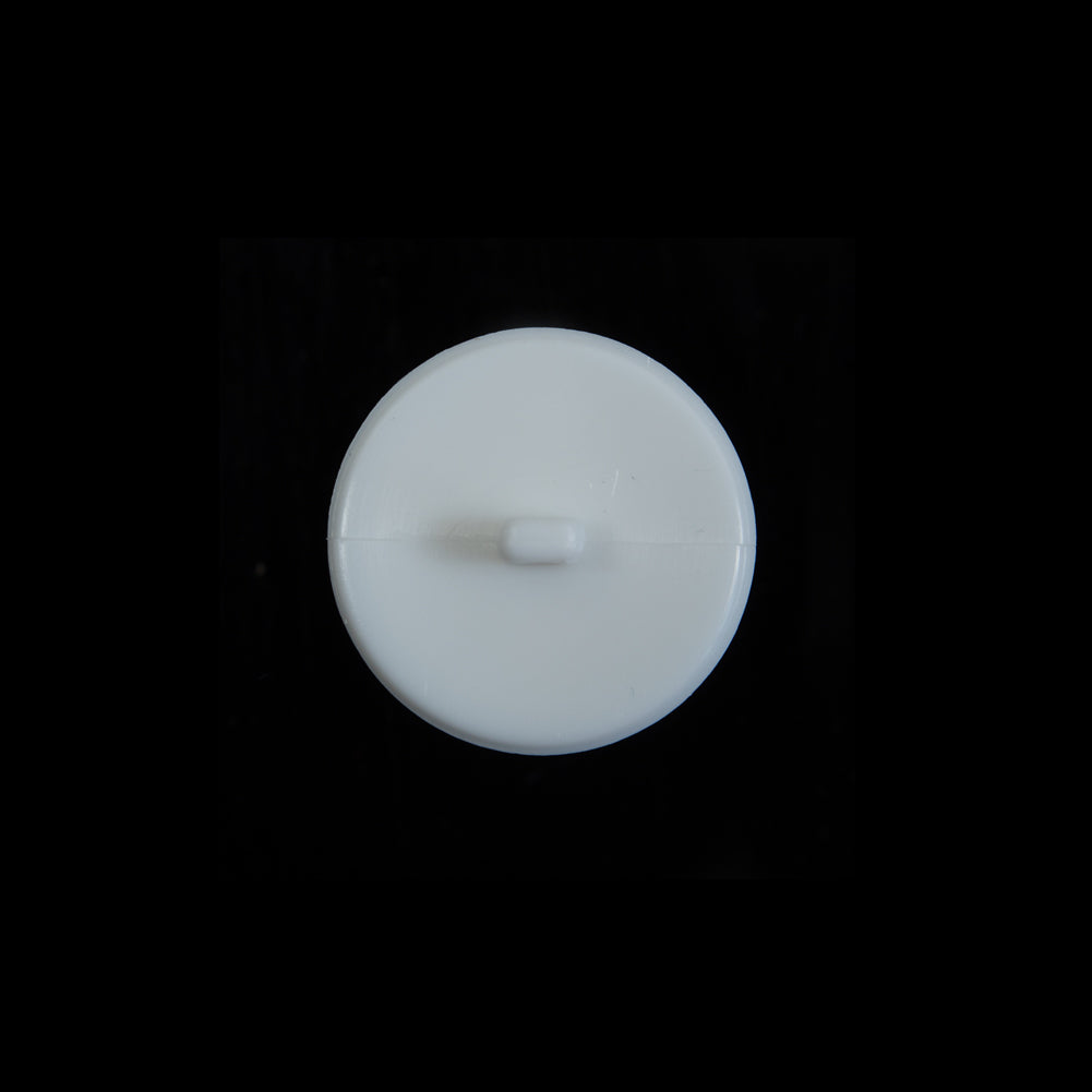 Italian White Beveled Shank Back Button - 24L/15mm Detail
