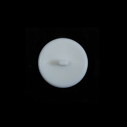 Italian White Beveled Shank Back Button - 24L/15mm Detail