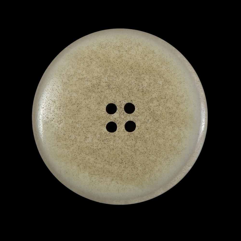 Iridescent Beige Plastic 4-Hole Button - 44L/28mm Detail