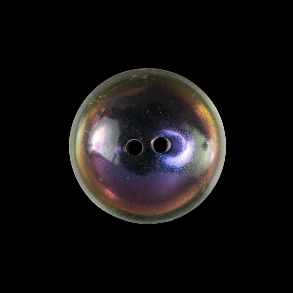 Iridescent Clear Plastic Button - 36L/23mm Detail