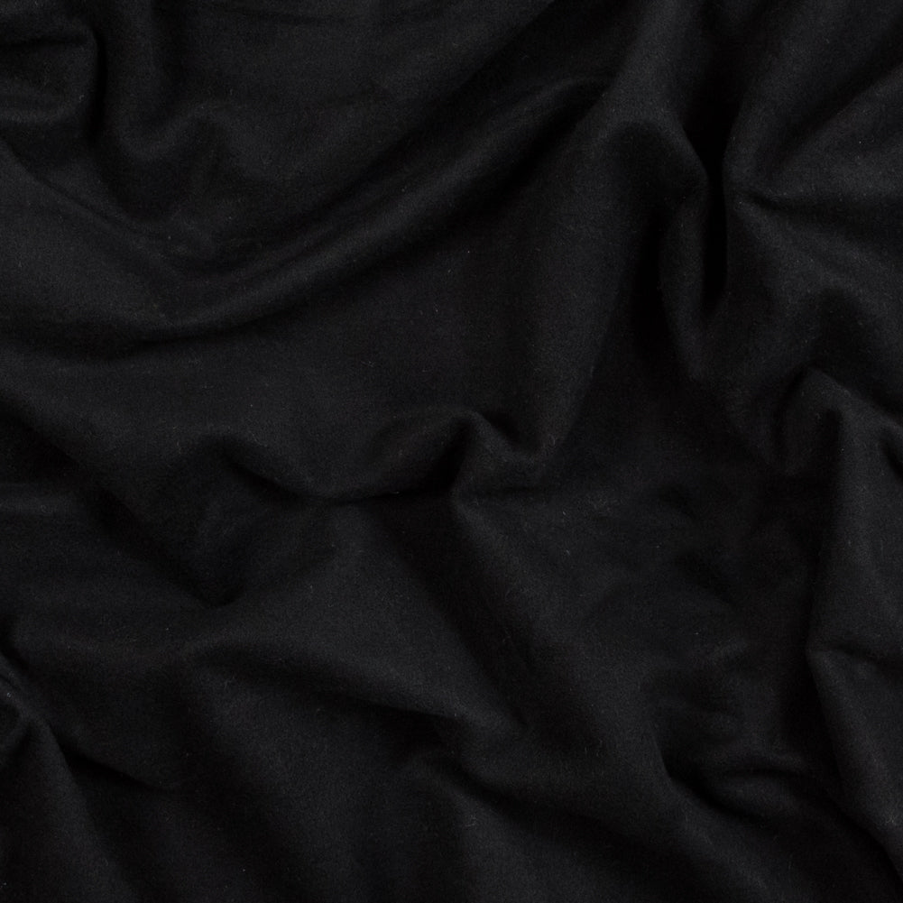 Fleece-Backed Stretch Cotton Knit - Black - Cecil Collection