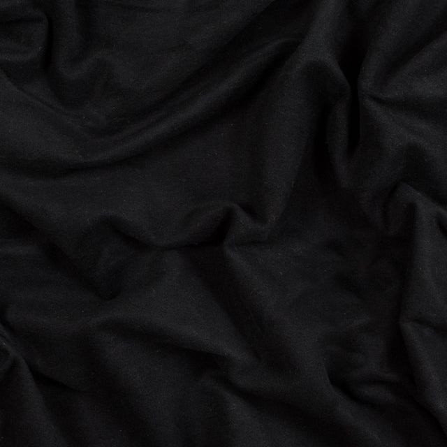 Fleece-Backed Stretch Cotton Knit - Black - Cecil Collection