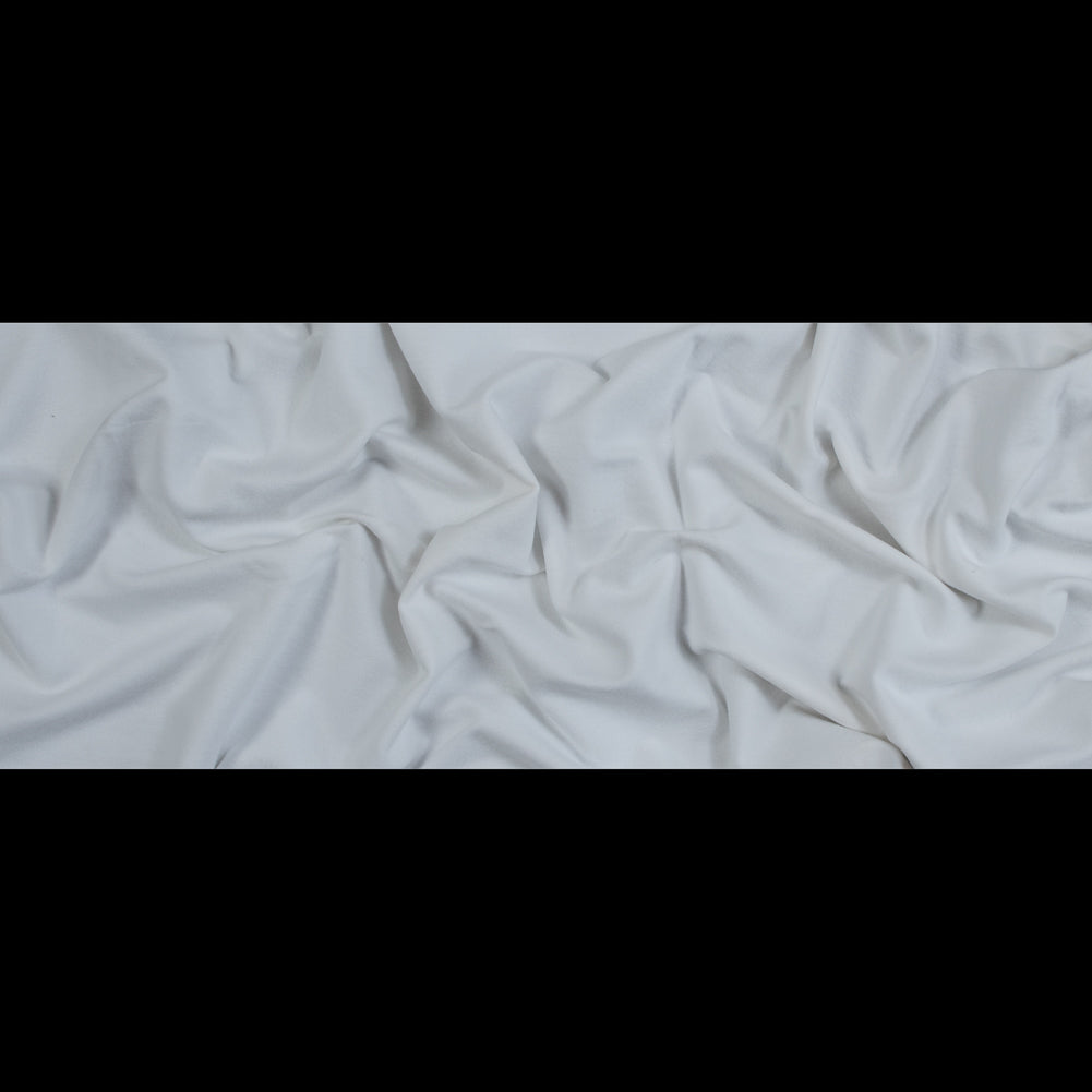 Fleece-Backed Stretch Cotton Knit - White - Cecil Collection Folded