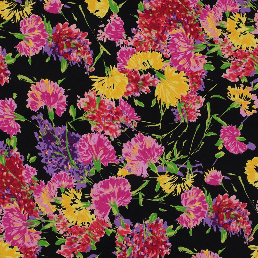 Vibrant Floral Stretch Cotton Sateen
