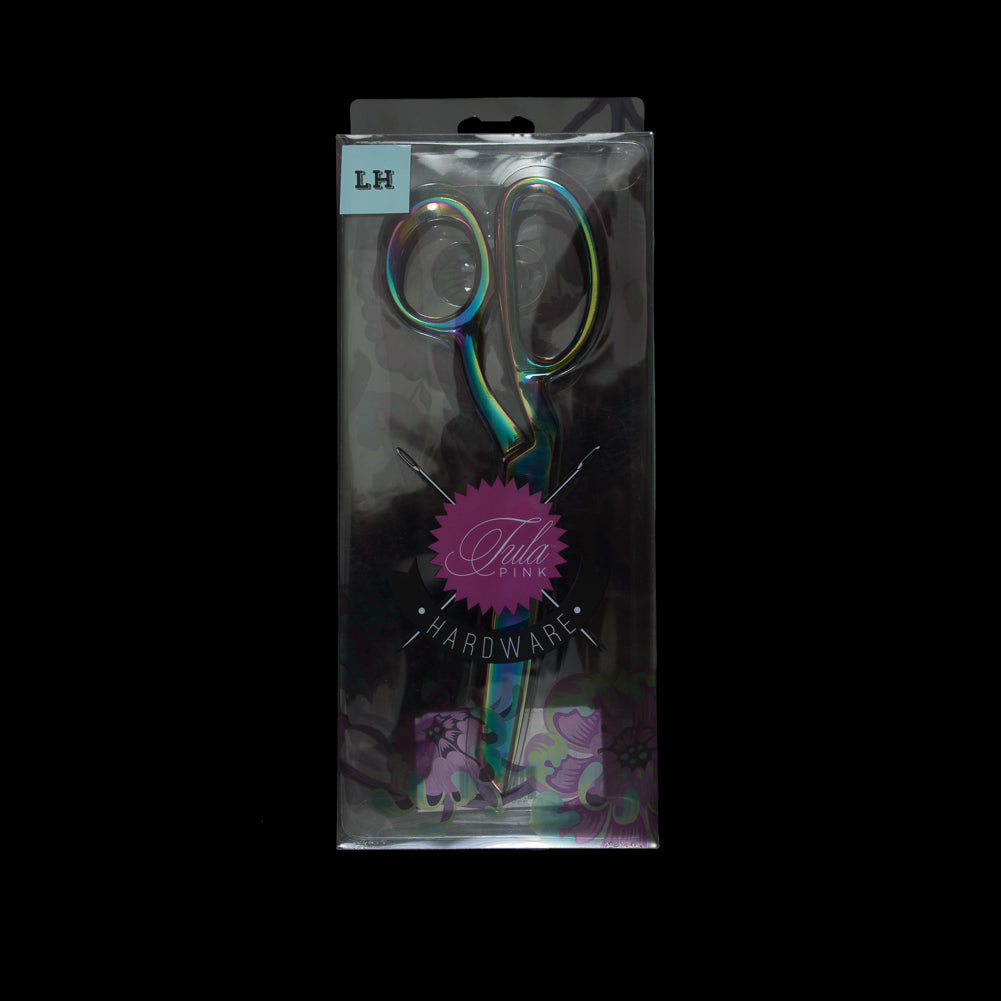 Tula Pink Oil Slick Left-Handed Hardware Shears - 8" Detail