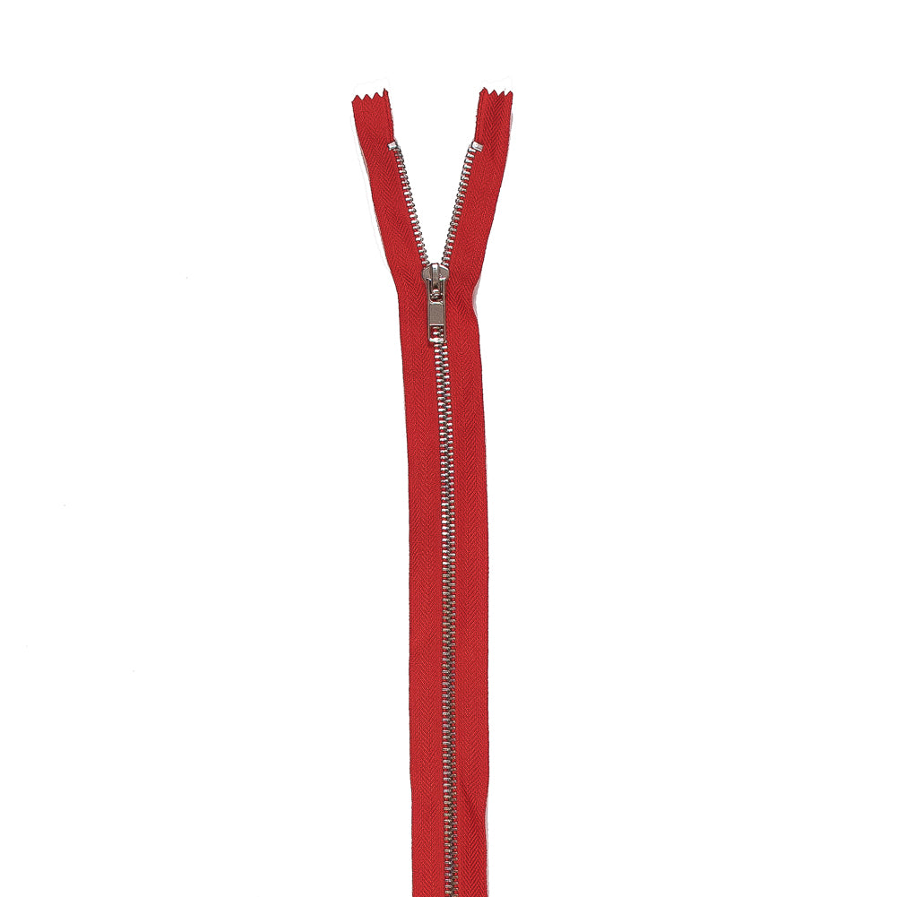 Tangerine and Silver T5 Metal Closed Bottom Zipper - 36"