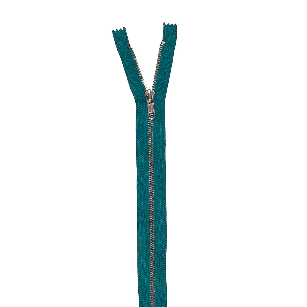 Jade and Silver T5 Metal Closed Bottom Zipper - 36"