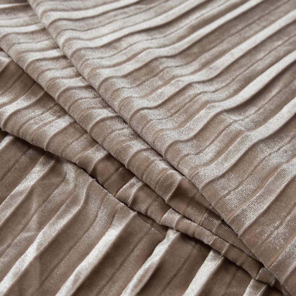 Pleated Velour - Moonbeam - Tver Collection Detail