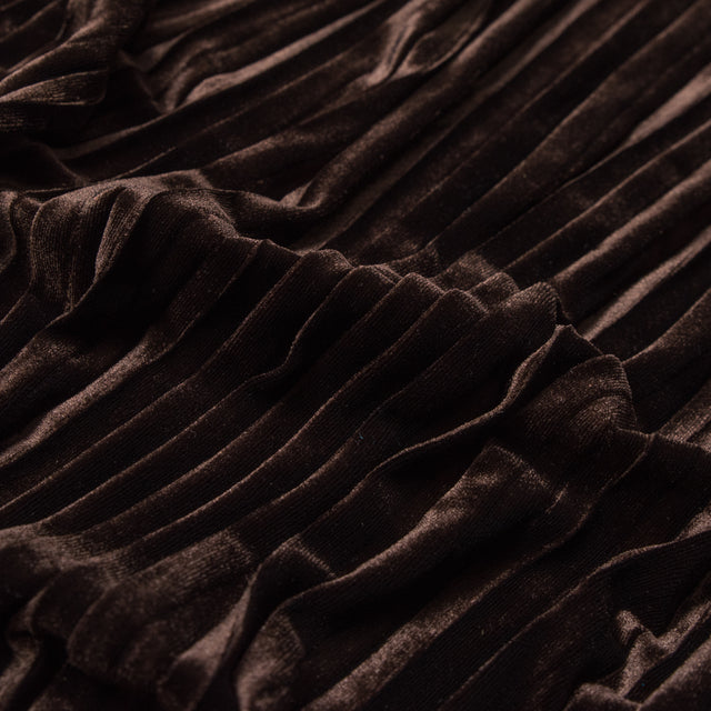 Pleated Velour - Chocolate Brown - Tver Collection