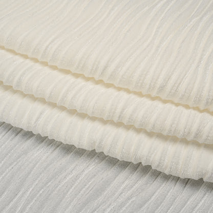 Wavy Crinkled Velour - Vanilla Ice - Yvonne Collection Folded