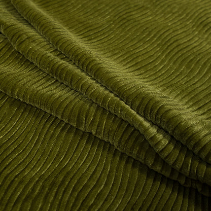 Wavy Crinkled Velour - Woodbine Green - Yvonne Collection Detail
