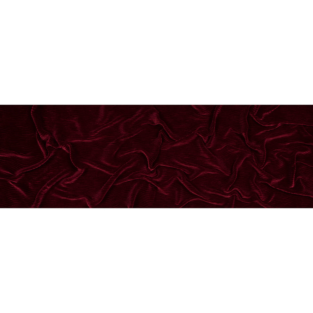 Wavy Crinkled Velour - Ski Patrol Red - Yvonne Collection Folded