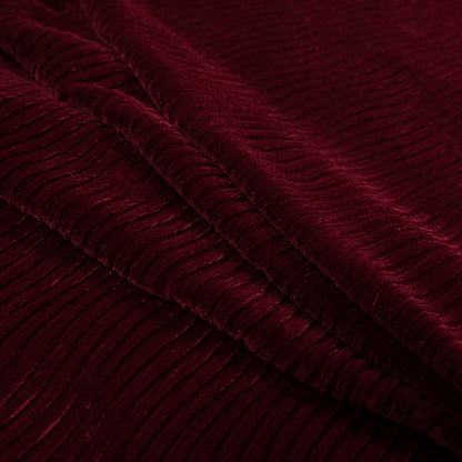 Wavy Crinkled Velour - Ski Patrol Red - Yvonne Collection Detail