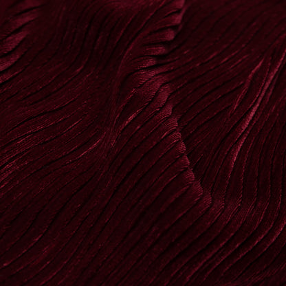 Wavy Crinkled Velour - Ski Patrol Red - Yvonne Collection Full
