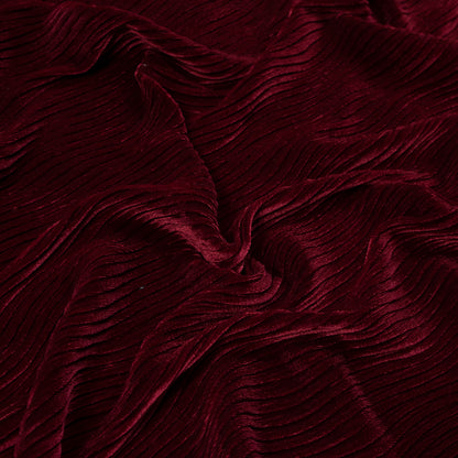 Wavy Crinkled Velour - Ski Patrol Red - Yvonne Collection