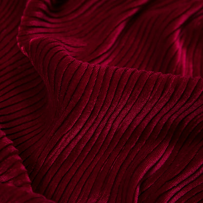 Wavy Crinkled Velour - Deep Claret - Yvonne Collection Full