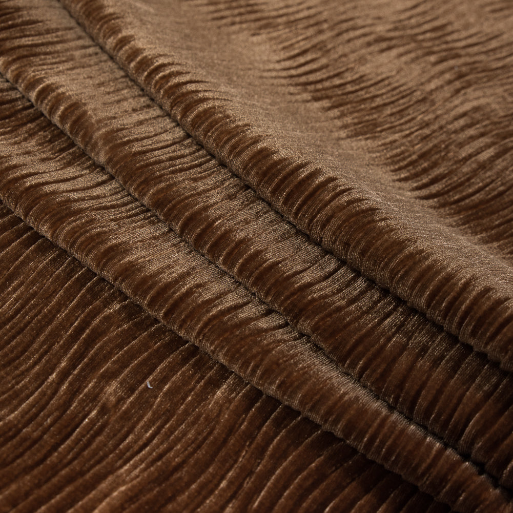 Wavy Crinkled Velour - Curry Gold - Yvonne Collection Folded