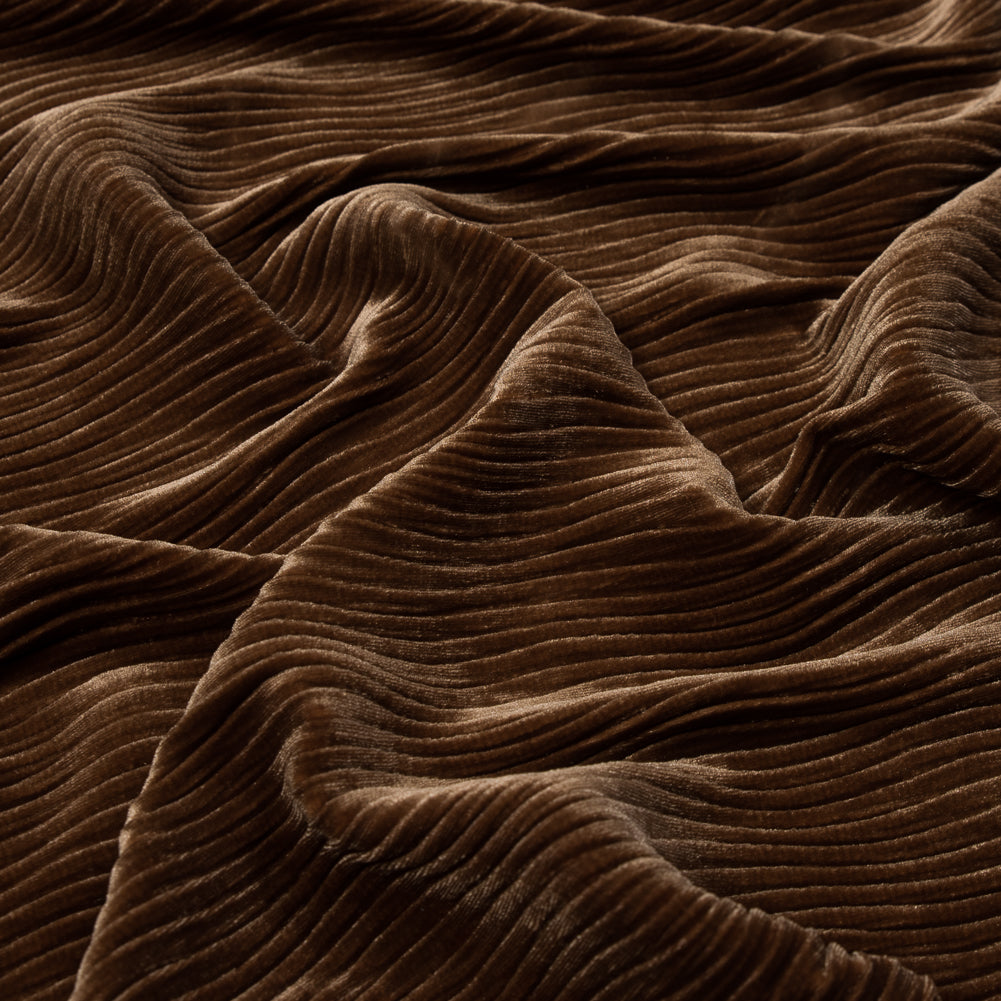 Wavy Crinkled Velour - Curry Gold - Yvonne Collection