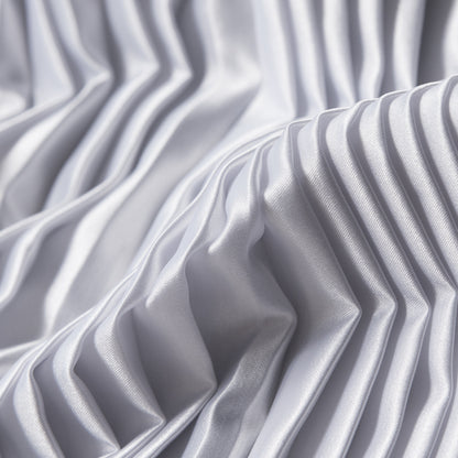 Pleated Stretch Satin - White - Andreas Collection Full