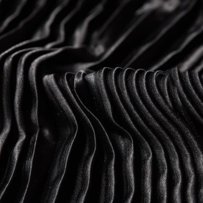 Pleated Stretch Satin - Black - Andreas Collection Full