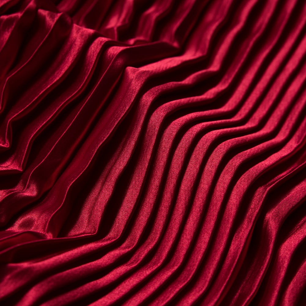 Pleated Stretch Satin - Red - Andreas Collection Full
