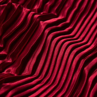 Pleated Stretch Satin - Red - Andreas Collection Full