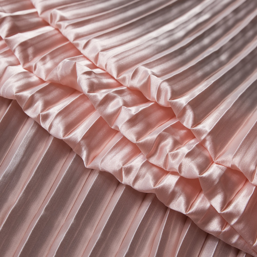 Pleated Stretch Satin - Blush - Andreas Collection Detail