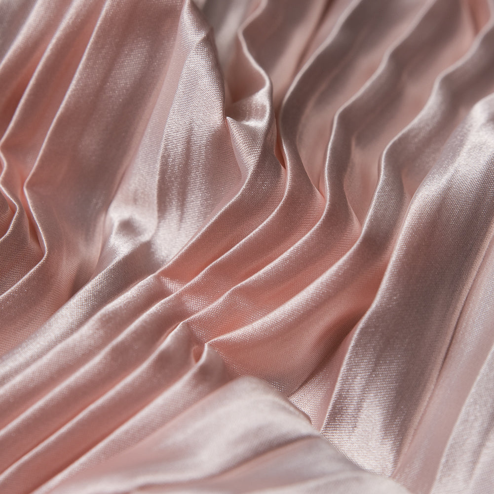 Pleated Stretch Satin - Blush - Andreas Collection Full