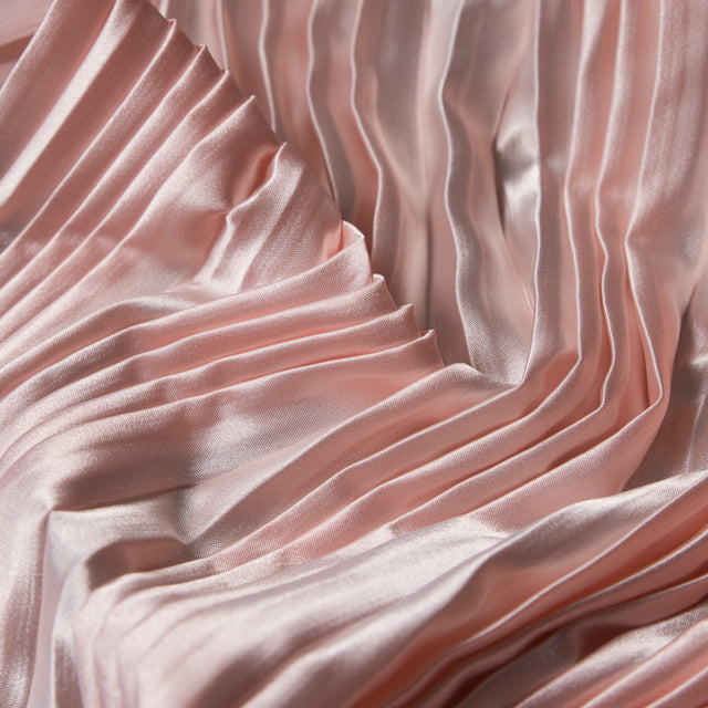 Pleated Stretch Satin - Blush - Andreas Collection