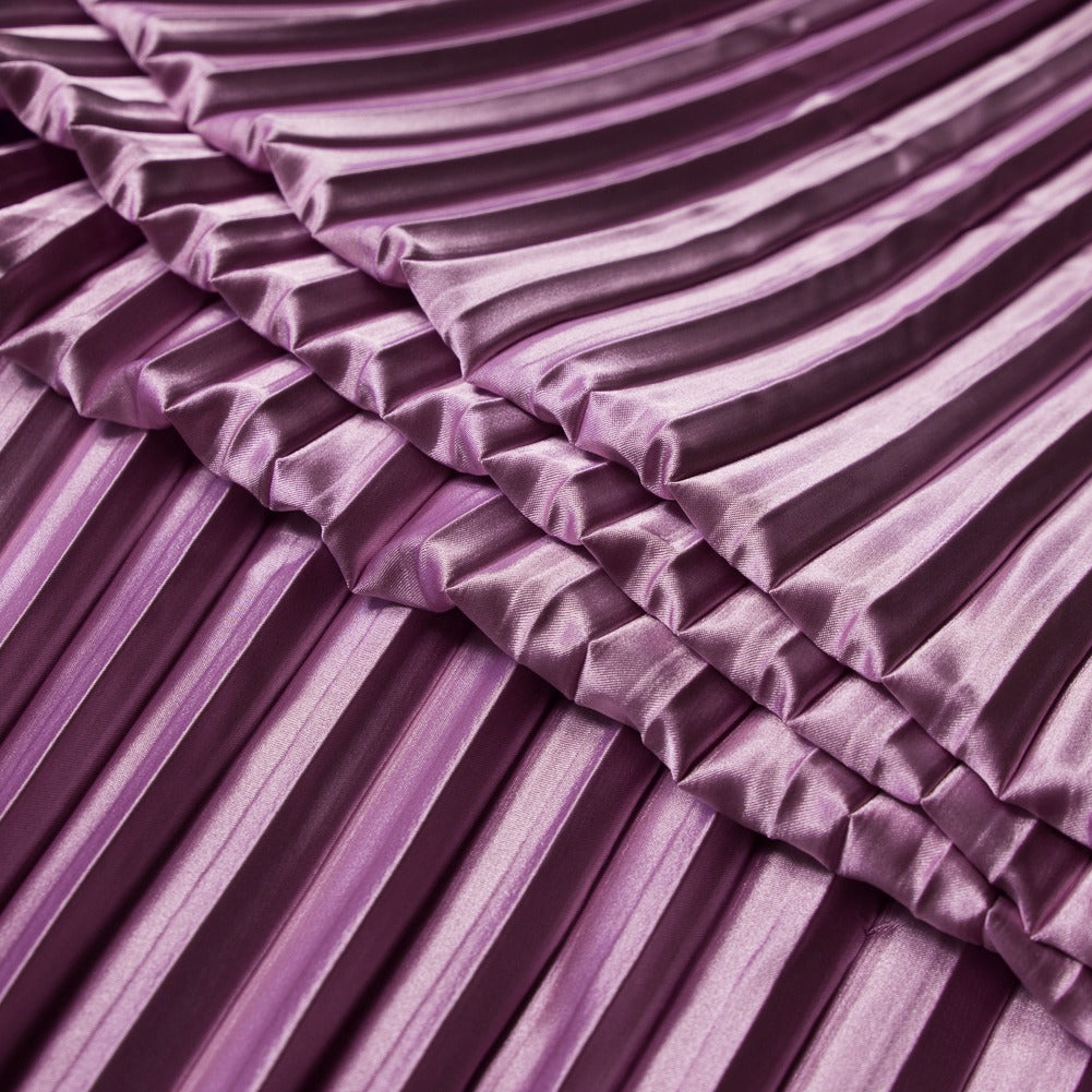 Pleated Stretch Satin - Radiant Orchid - Andreas Collection