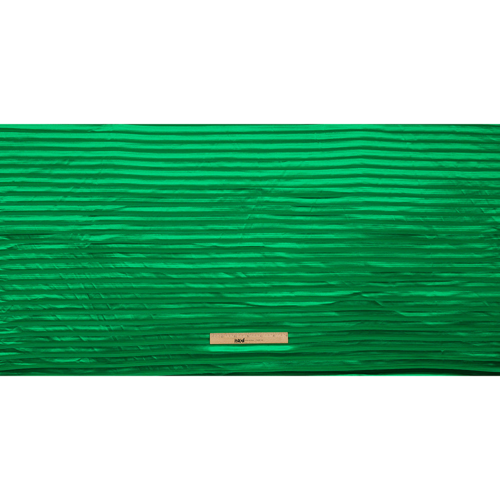 Pleated Stretch Satin - Kelly Green - Andreas Collection Drape